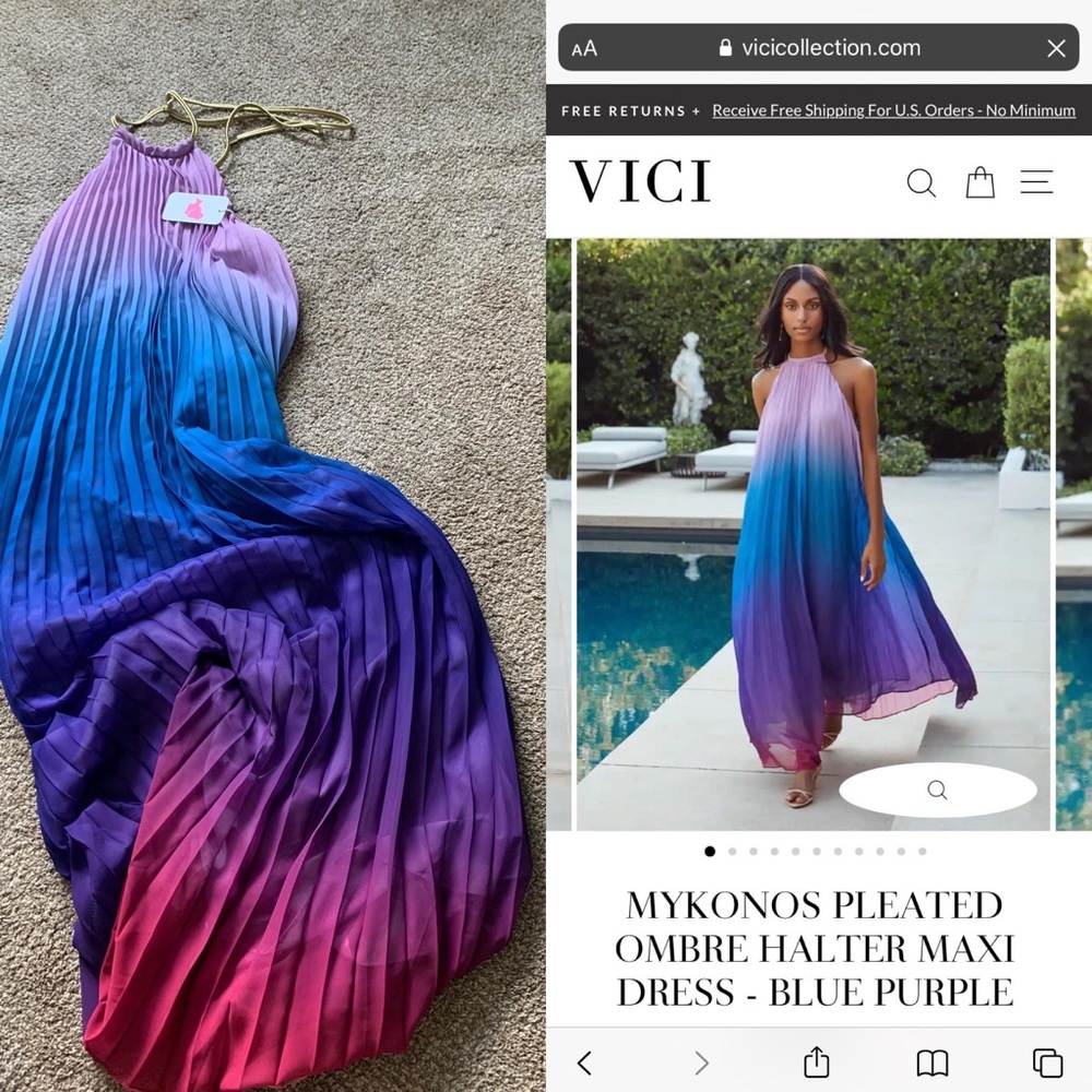Vici ombré halter open back dress